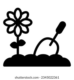 Gardening icon or logo illustration black style