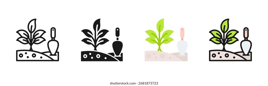 Paquete de iconos de jardinería en múltiples estilos