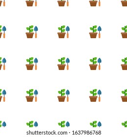 Gardening icon pattern seamless isolated on white background. Editable flat Gardening icon. Gardening icon pattern for web and mobile.