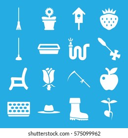 Gardening icon. Set of 16 Gardening filled icons