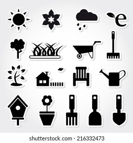 Gardening icon set.