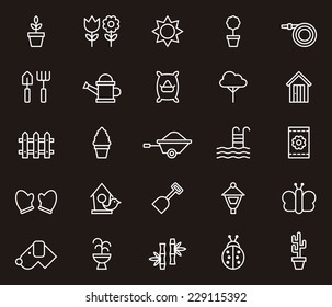 Gardening icon set