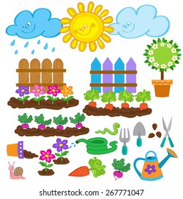 Gardening icon set