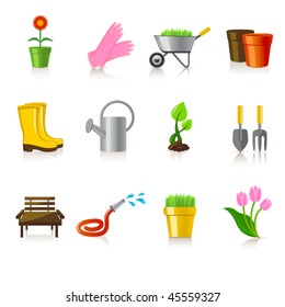 gardening icon set