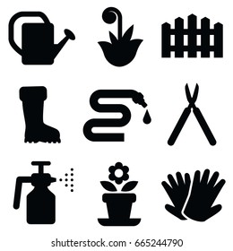 gardening icon set