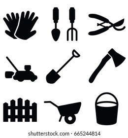 gardening icon set
