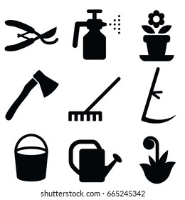 gardening icon set