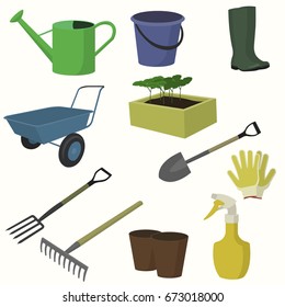 Gardening icon set agriculture design