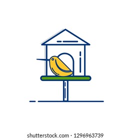 Gardening icon set | Bird House Icon - with Outline Filled Style