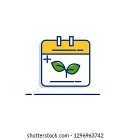 Gardening icon set | Calendar  icon - with Outline Filled Style