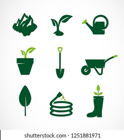 Gardening Icon Set. Garden Tools