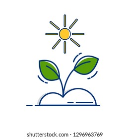 Gardening icon set | Seedling icon - with Outline Filled Style