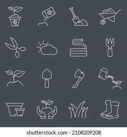 gardening icon set . gardening symbol pack vector elements for infographic web. with trend color