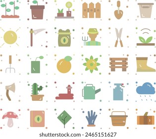 Gardening icon set vector design illustration stock