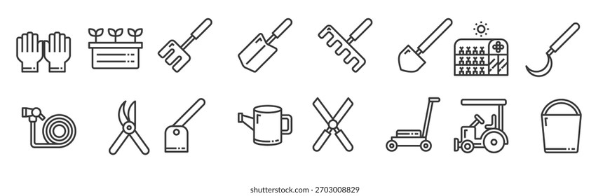 Gardening icon set. Vector illustration