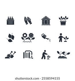 Gardening icon set.vector.Editable stroke.linear style sign for use web design,logo.Symbol illustration.