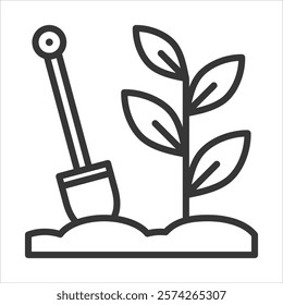 Gardening Icon Vector Illustration Outline