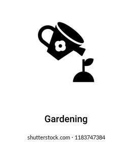 Gardening icon vector isolated on white background, logo concept of Gardening sign on transparent background, filled black symbol