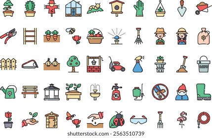 Gardening icons High-Quality Vector Icons Collection with Editable Stroke. Ideal for Professional and Creative Projects.