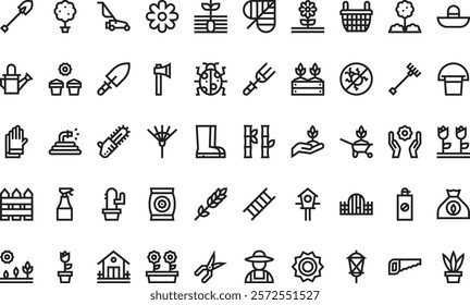 Gardening icons High-Quality Vector Icons Collection with Editable Stroke. Ideal for Professional and Creative Projects.