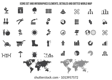 Gardening icons set