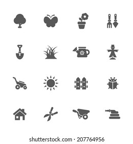 Gardening icons set.