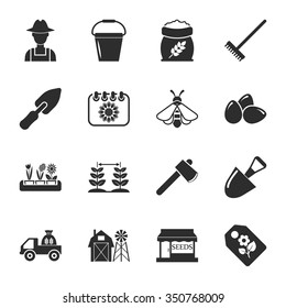 Gardening icons set. 