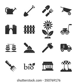 Gardening icons set. 