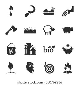 Gardening icons set.