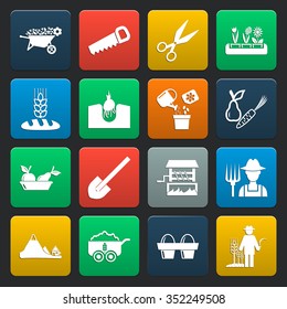 Gardening icons set.