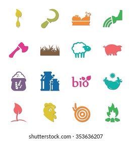 Gardening icons set. 