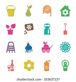 Gardening Icons Set. 
