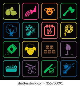 Gardening icons set. 