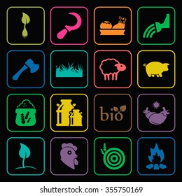 Gardening icons set. 