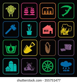 Gardening icons set. 