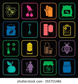 Gardening icons set. 