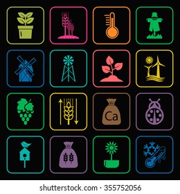 Gardening icons set. 
