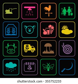 Gardening icons set. 
