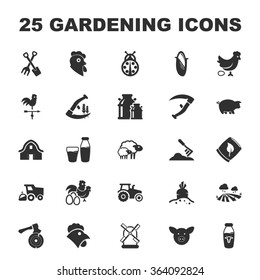 Gardening icons set. 