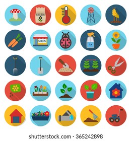 Gardening icons set. 