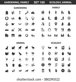 Gardening icons set.