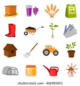 Gardening icons set.