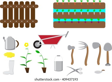 Gardening icons set