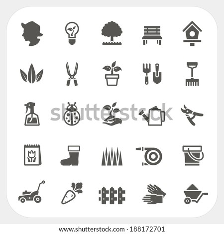 Gardening icons set