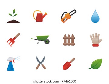 Gardening Icons set icons featuring the principal international gardening symbols