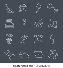 gardening icons set . gardening pack symbol vector elements for infographic web
