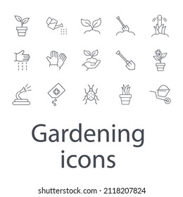 gardening icons set . gardening pack symbol vector elements for infographic web