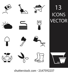 gardening icons set . gardening pack symbol vector elements for infographic web