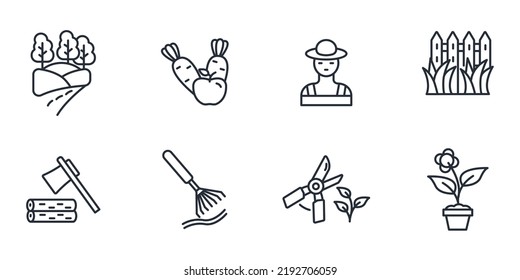 gardening icons set . gardening pack symbol vector elements for infographic web