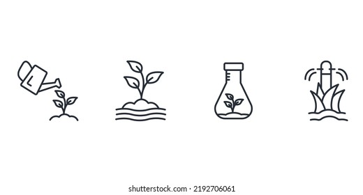 gardening icons set . gardening pack symbol vector elements for infographic web